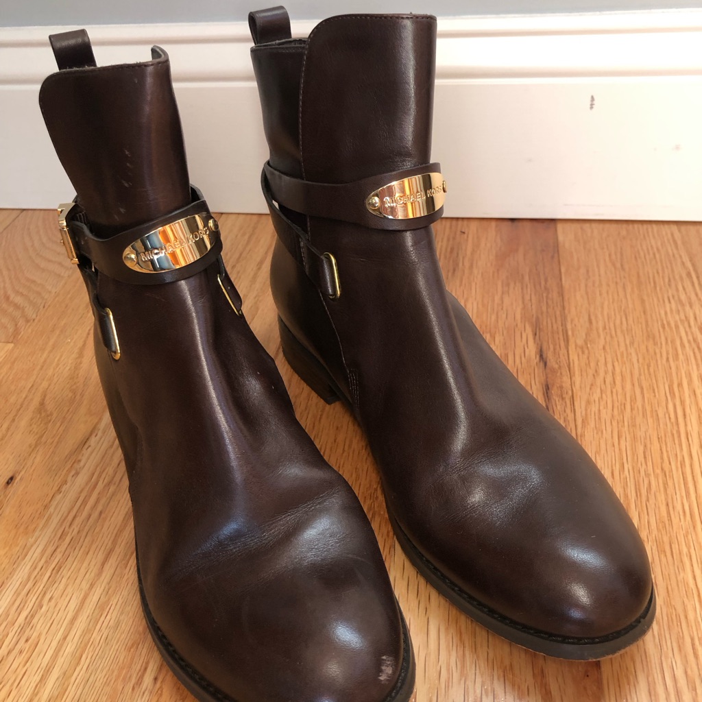 Michael Kors Brown Leather Ankle Boots!